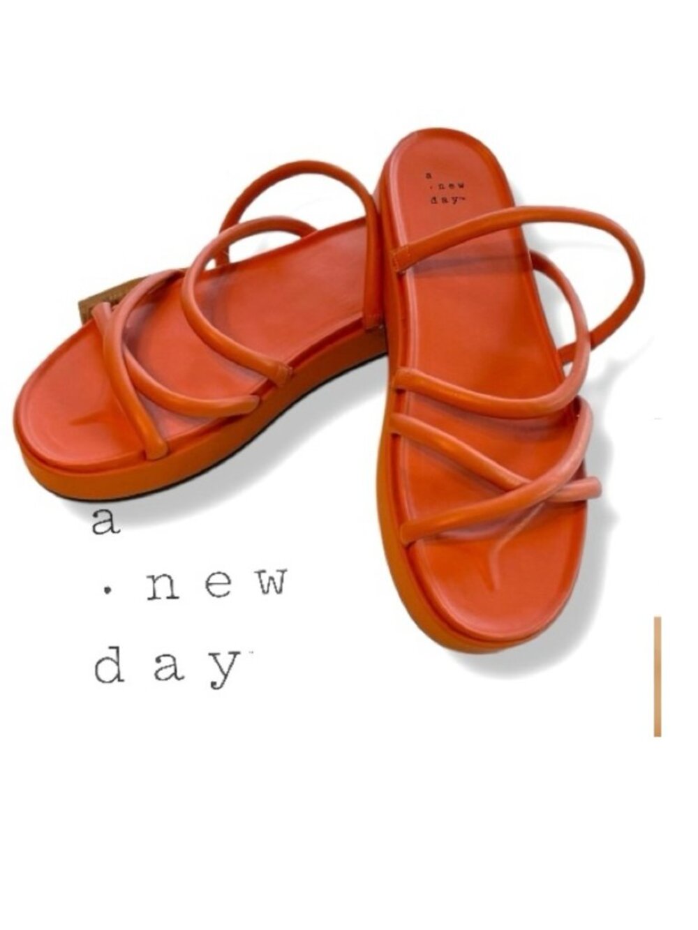 A New Day Women's Sandals Faux Leather Platform Dory Size 9.5